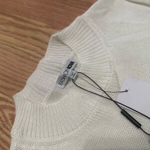 Fashion Nova Women's 2 Piece White Knit Set